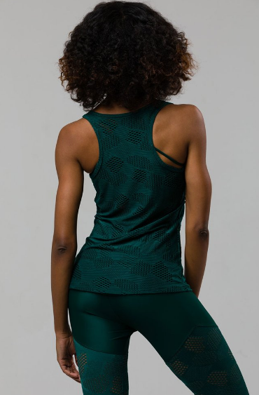 Image Title Onzie Racer Tank - Alpine Honeycomb